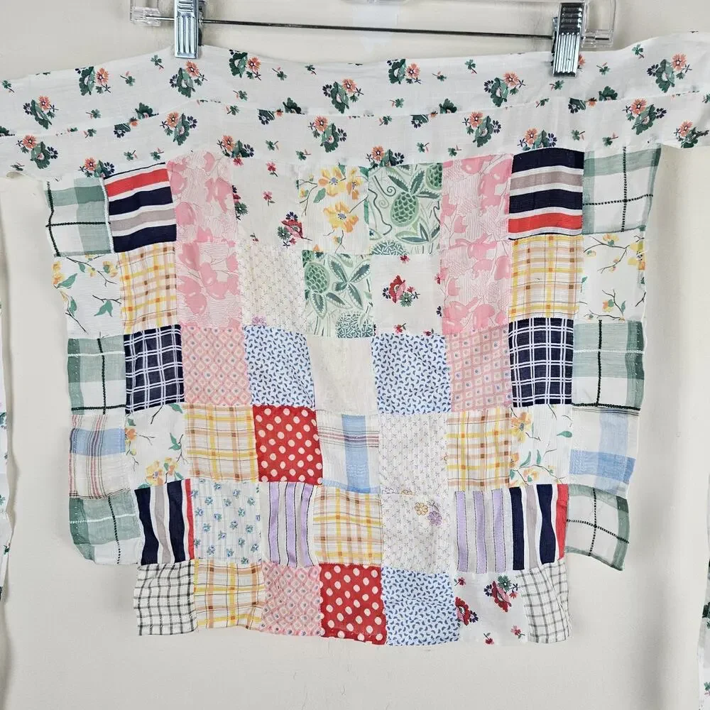 Vintage Handmade Patchwork Half Apron Prairie Cottagecore floral ultra light